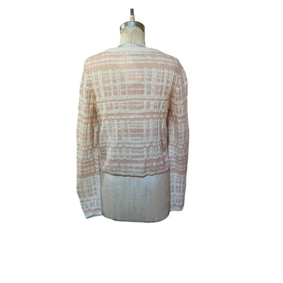 Knitted&Knotted Pink Cardigan Sweater Cream Medium - Picture 5 of 12